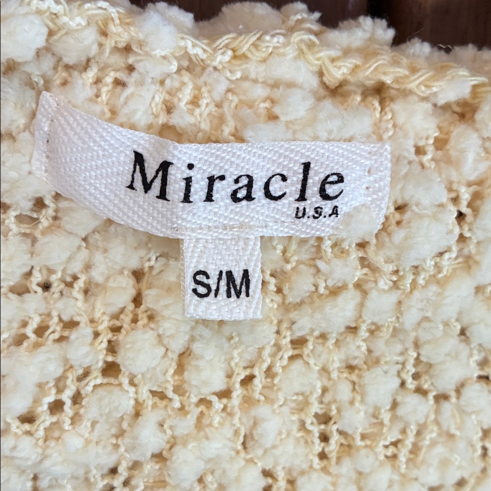 Oversized Sunshine Yellow Miracle Popcorn-Knit Hoodie Sweater Size S/M - Picture 4 of 5